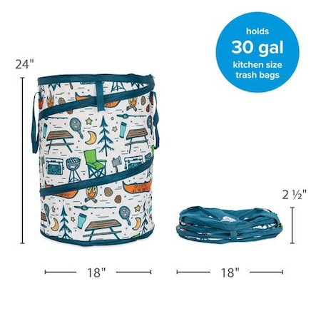 Camco LIFE IS BETTER AT THE CAMPSITE CAMPSITE POP-UP UTILITY CONTAINER 18IN X 24IN 42997